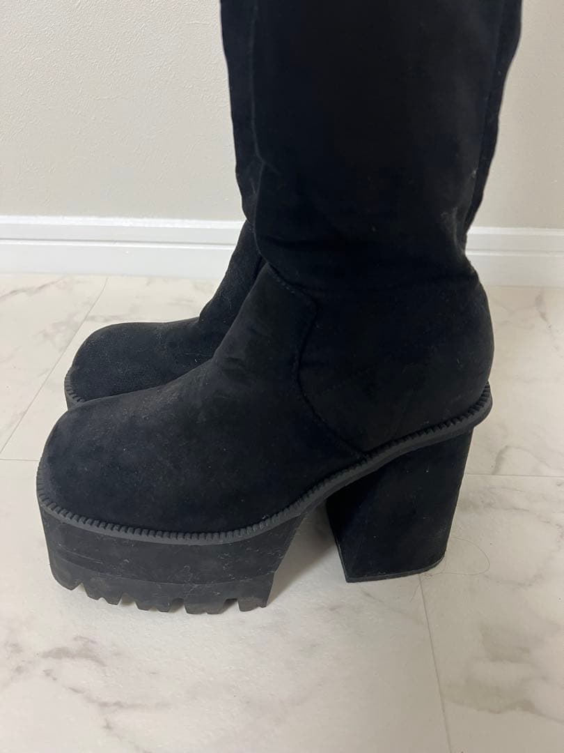 EMODA スクエアフィットロングブーツ mサイズ 実物写真あり