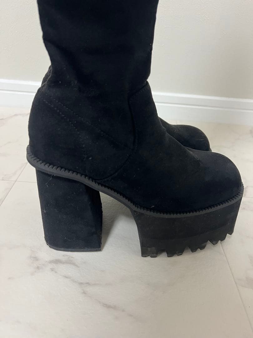 EMODA スクエアフィットロングブーツ mサイズ 実物写真あり