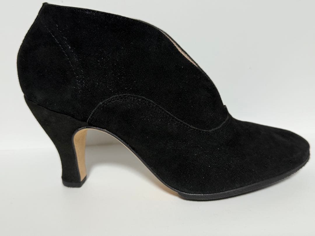 【美品】Repettoブーティ TARA タラスエード◆ブラックラメVカット36