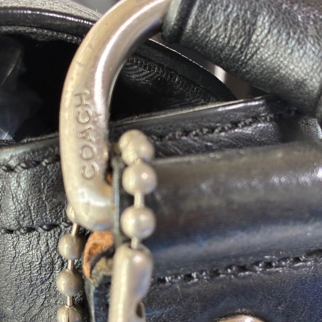 COACH ブラックレザー ショルダーバッグ
