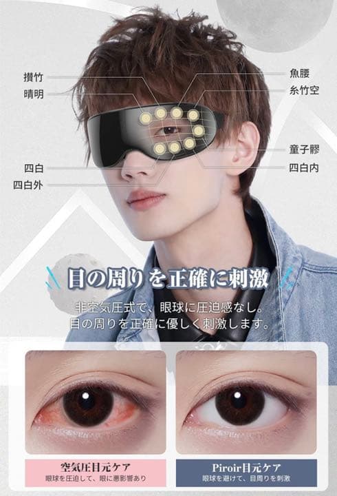 3D振動 目元ケア 非空気圧式 アイウォーマー 目元エステ ブルートゥース
