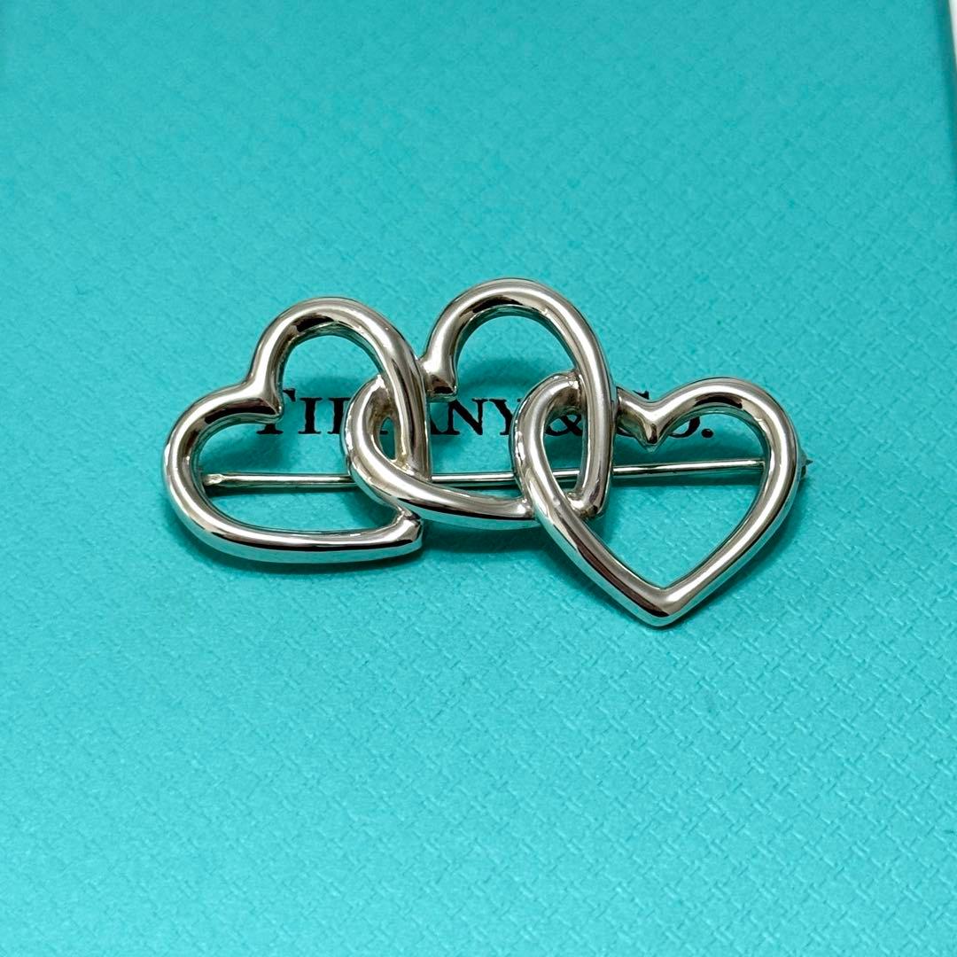 美品 ティファニー ブローチ トリプルハート シルバー 925