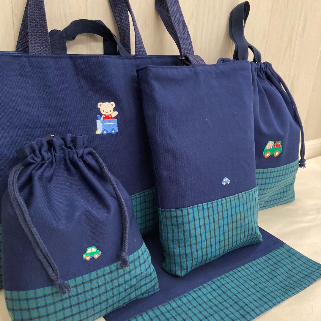 【Ri】《ファミリアワッペン使用》通園通学グッズ　5点セット　汽車