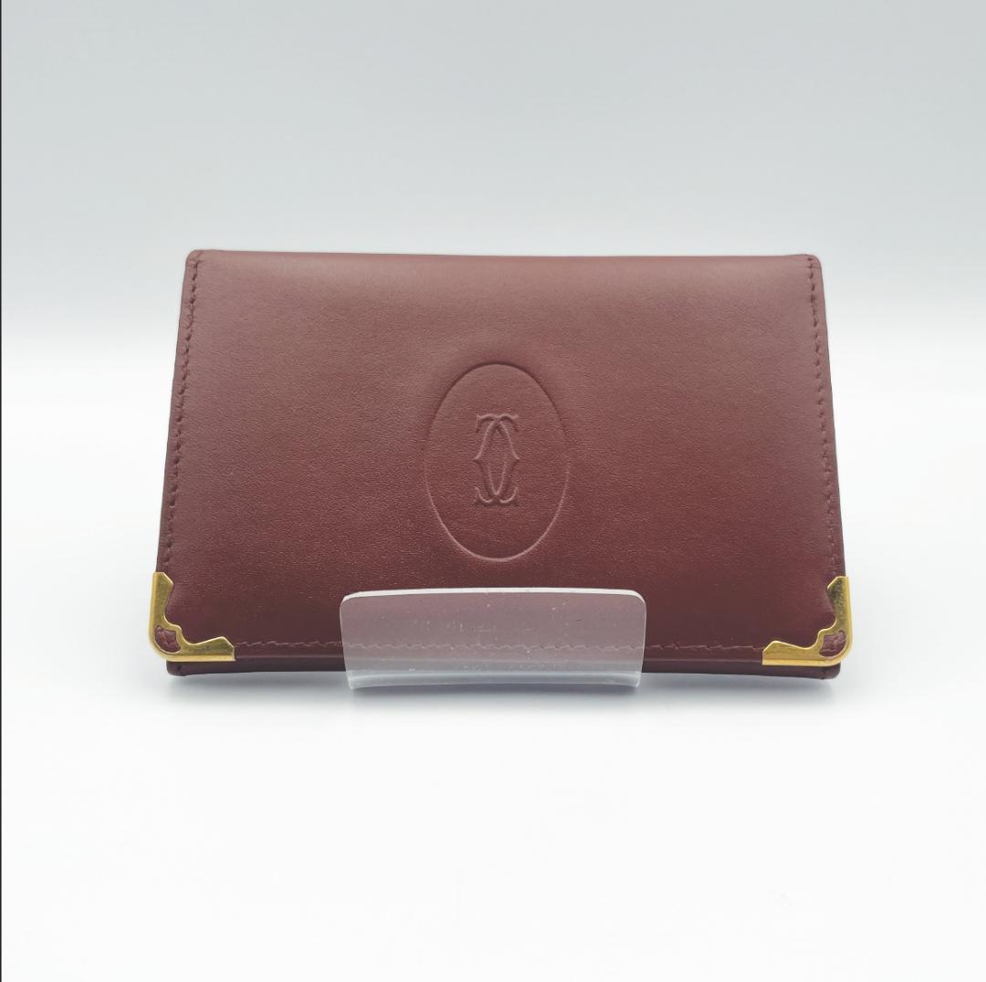 【Cartier（カルティエ）】名刺入れ ボルドー マストライン 本革