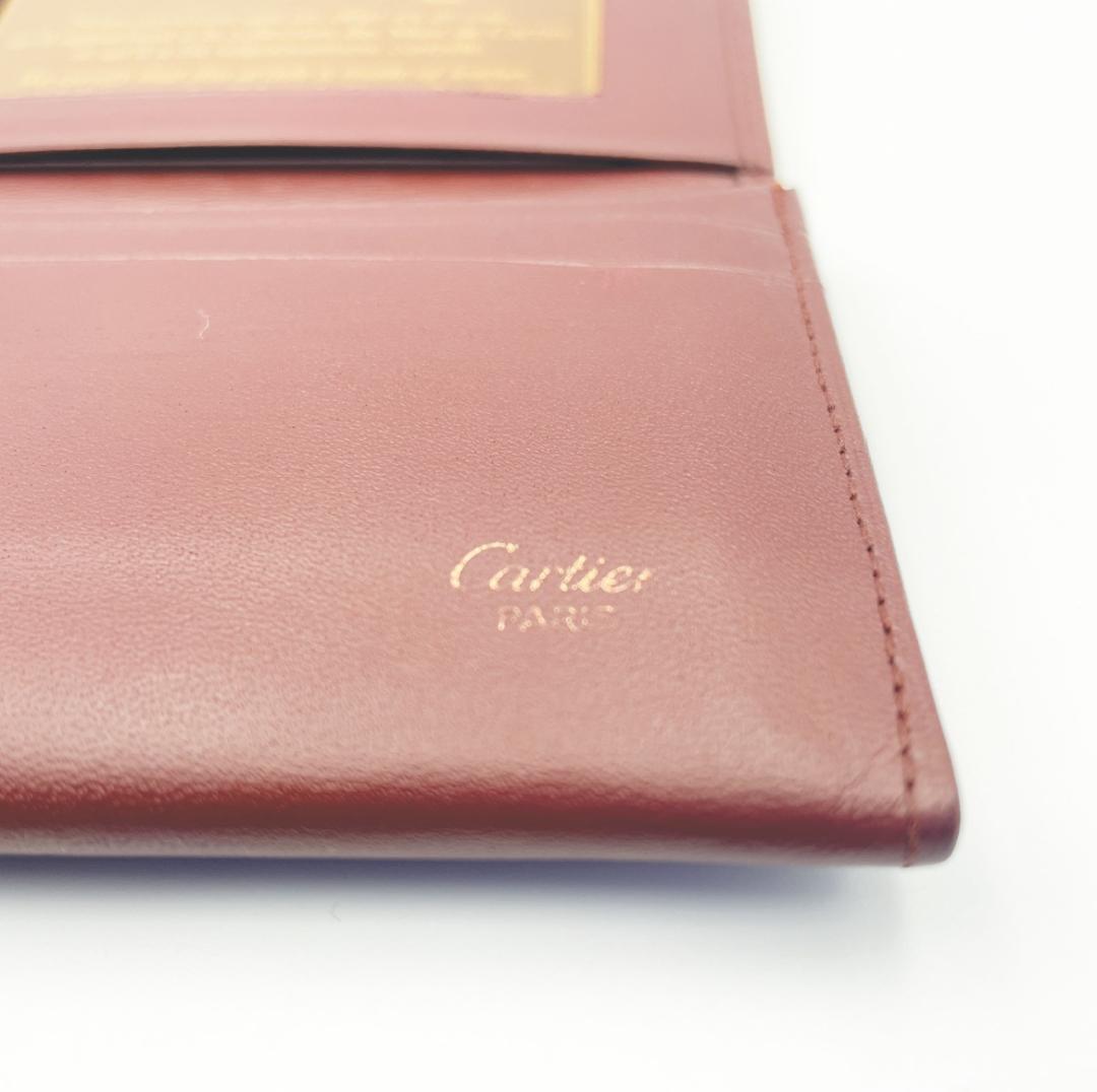 【Cartier（カルティエ）】名刺入れ ボルドー マストライン 本革
