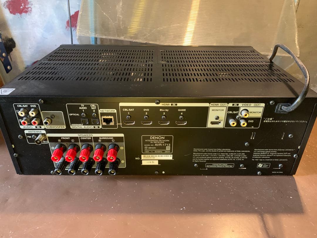 DENON AVアンプ AVR1713とスピーカ３個パイオニアスピーカー６個