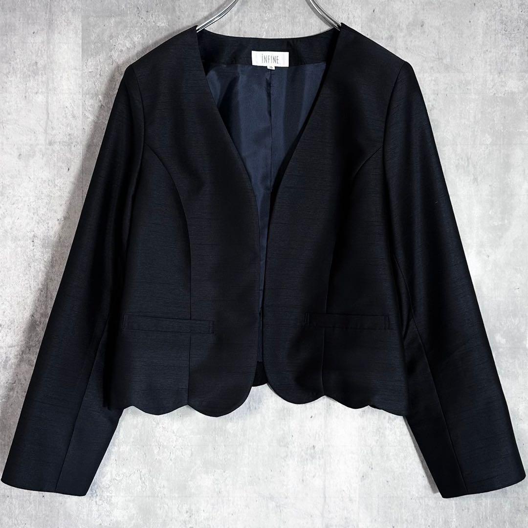 極美品⭐︎ INFINE 大きいサイズ 15号 ワンピースセットアップ　紺