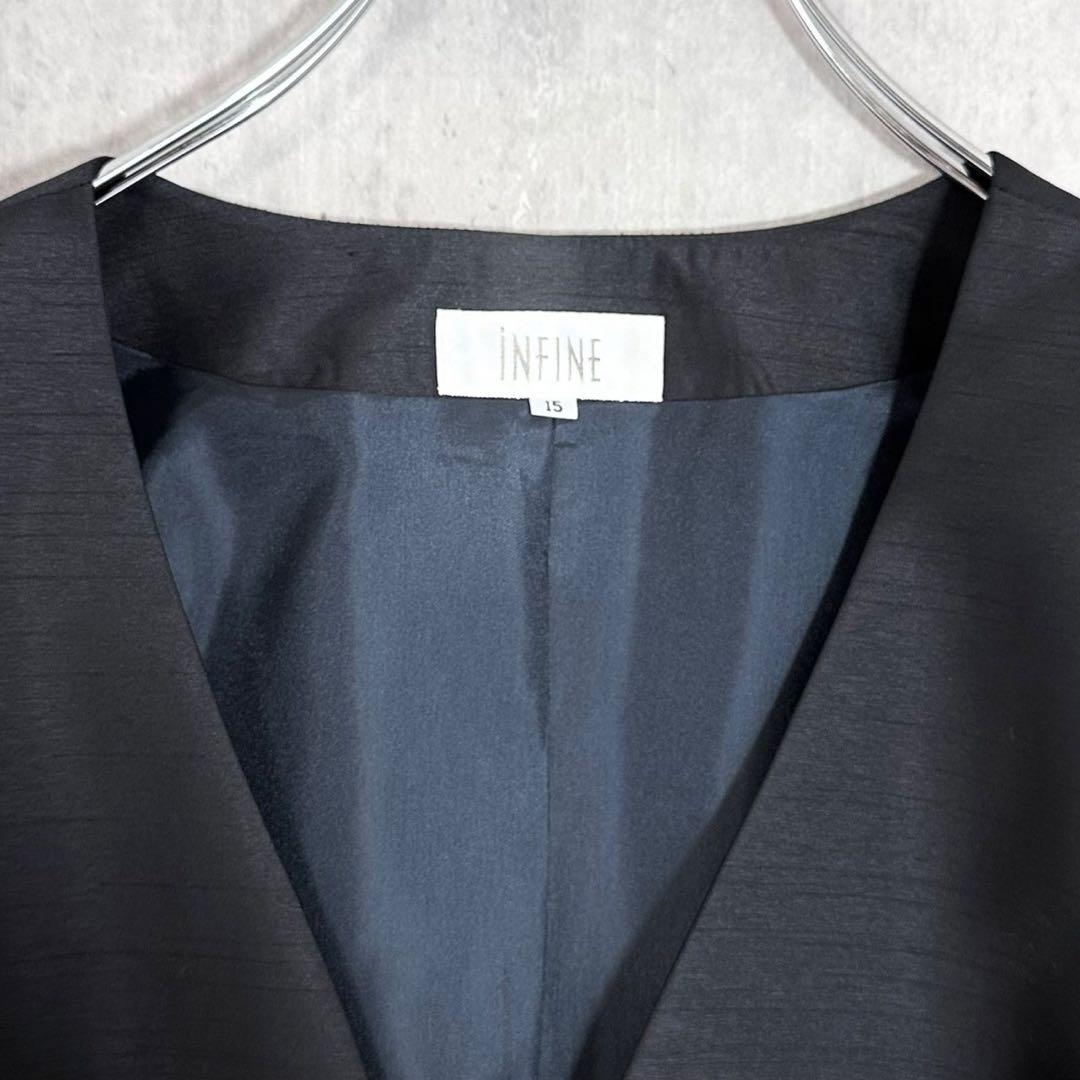 極美品⭐︎ INFINE 大きいサイズ 15号 ワンピースセットアップ　紺