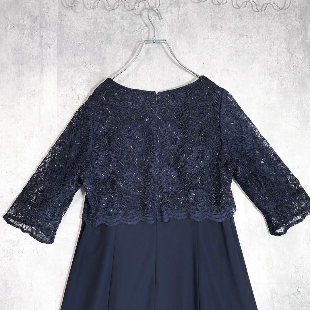 極美品⭐︎ INFINE 大きいサイズ 15号 ワンピースセットアップ　紺