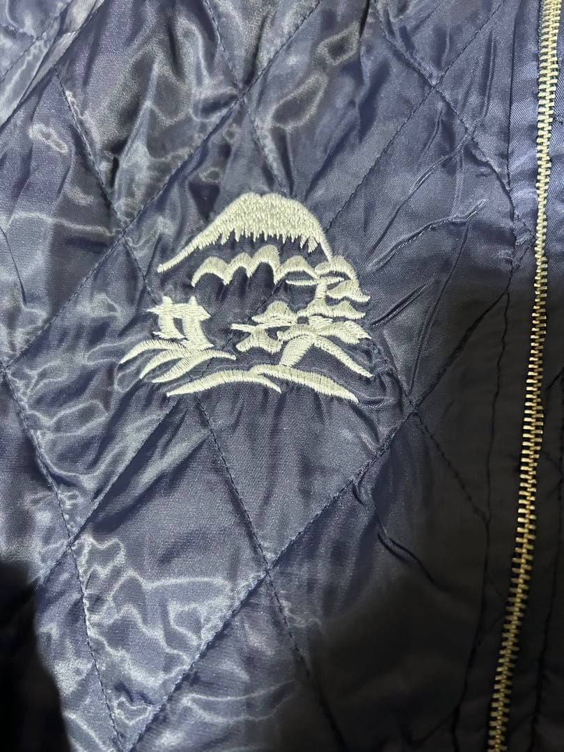 ラピーヌ　スカジャン ネイビー 別珍リバーシブル　L