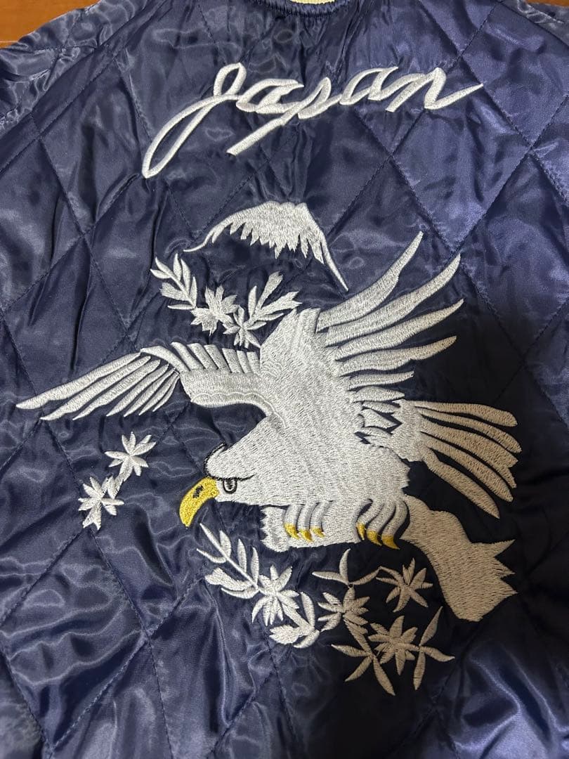 ラピーヌ　スカジャン ネイビー 別珍リバーシブル　L