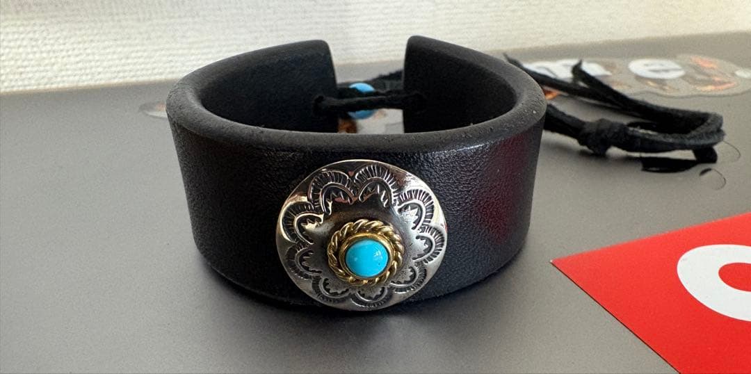 goro's ゴローズ　レザーブレスレット　ターコイズコンチョ
