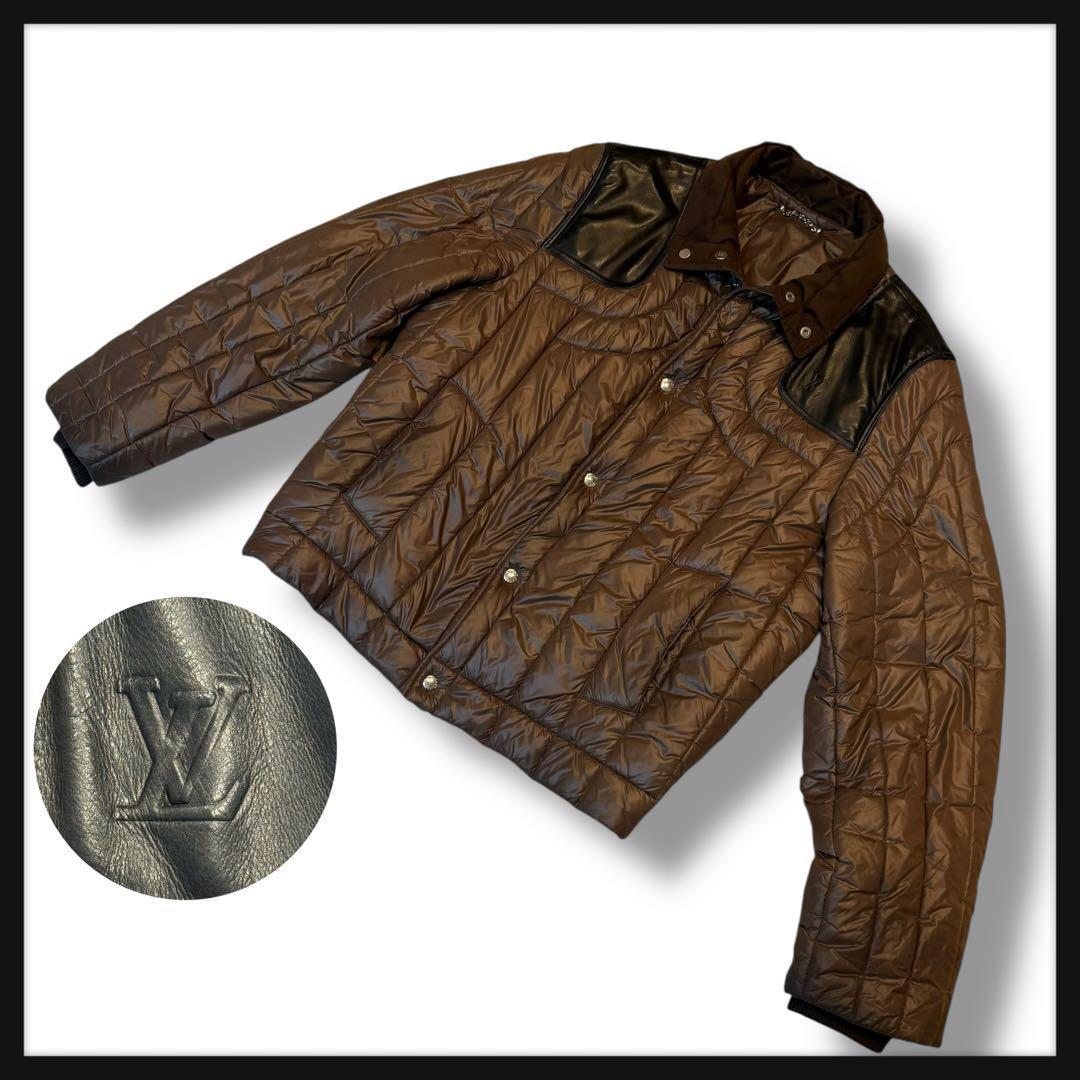 LOUIS VUITTON ルイヴィトン レザー ジャケット ロゴ LV