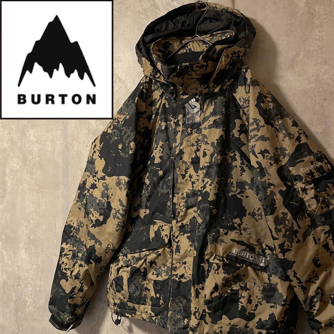 Burtonバートンスキーウェアスノーボードジャケットパーカーカモ総柄黒ブラック