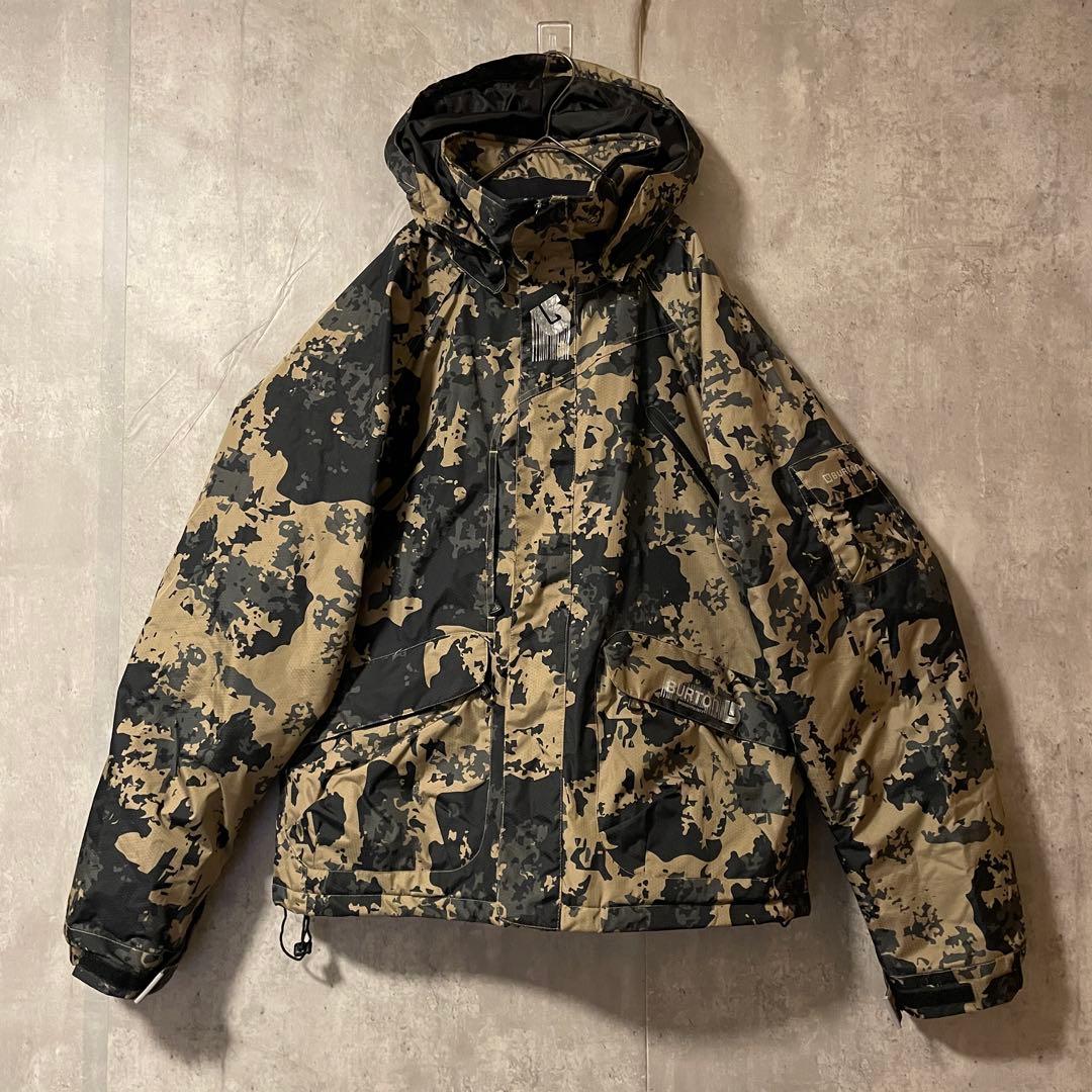 Burtonバートンスキーウェアスノーボードジャケットパーカーカモ総柄黒ブラック