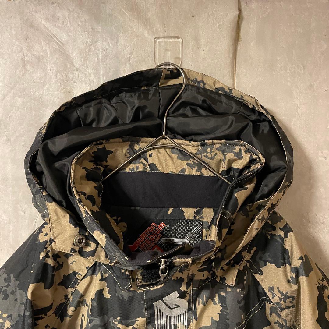 Burtonバートンスキーウェアスノーボードジャケットパーカーカモ総柄黒ブラック
