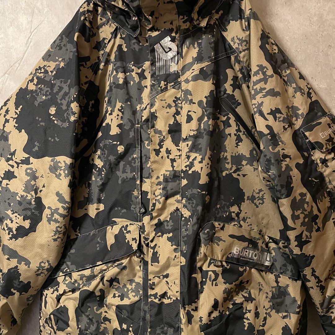 Burtonバートンスキーウェアスノーボードジャケットパーカーカモ総柄黒ブラック