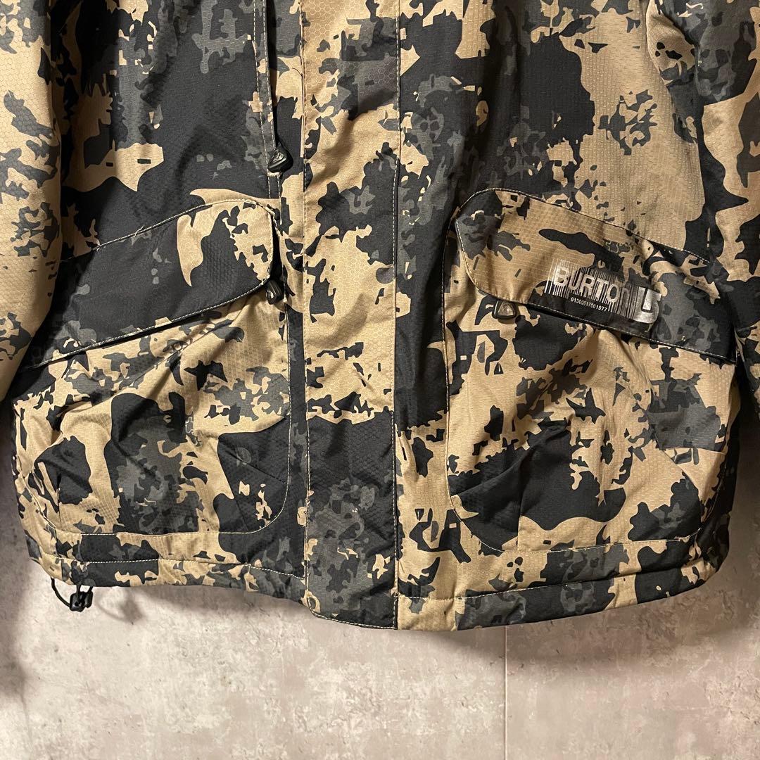 Burtonバートンスキーウェアスノーボードジャケットパーカーカモ総柄黒ブラック