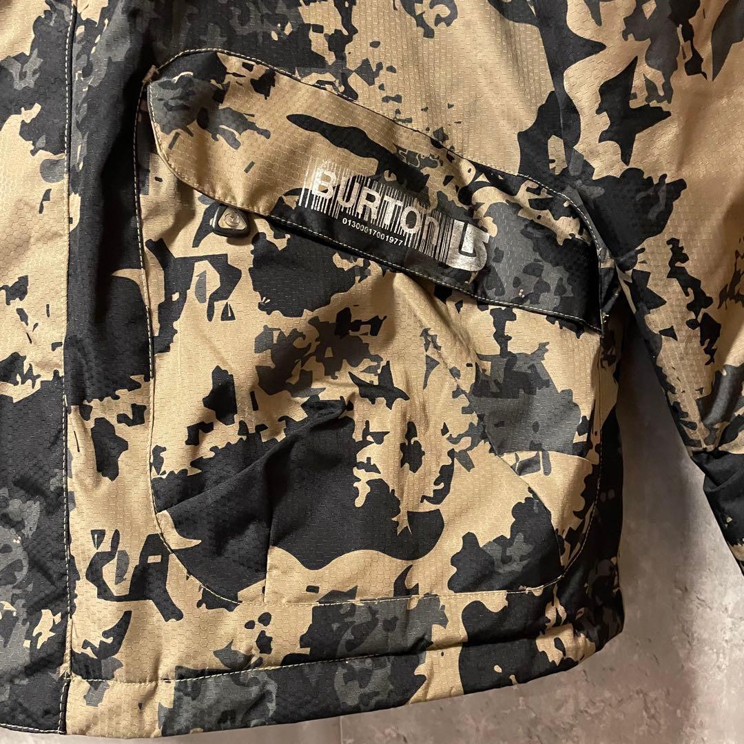 Burtonバートンスキーウェアスノーボードジャケットパーカーカモ総柄黒ブラック