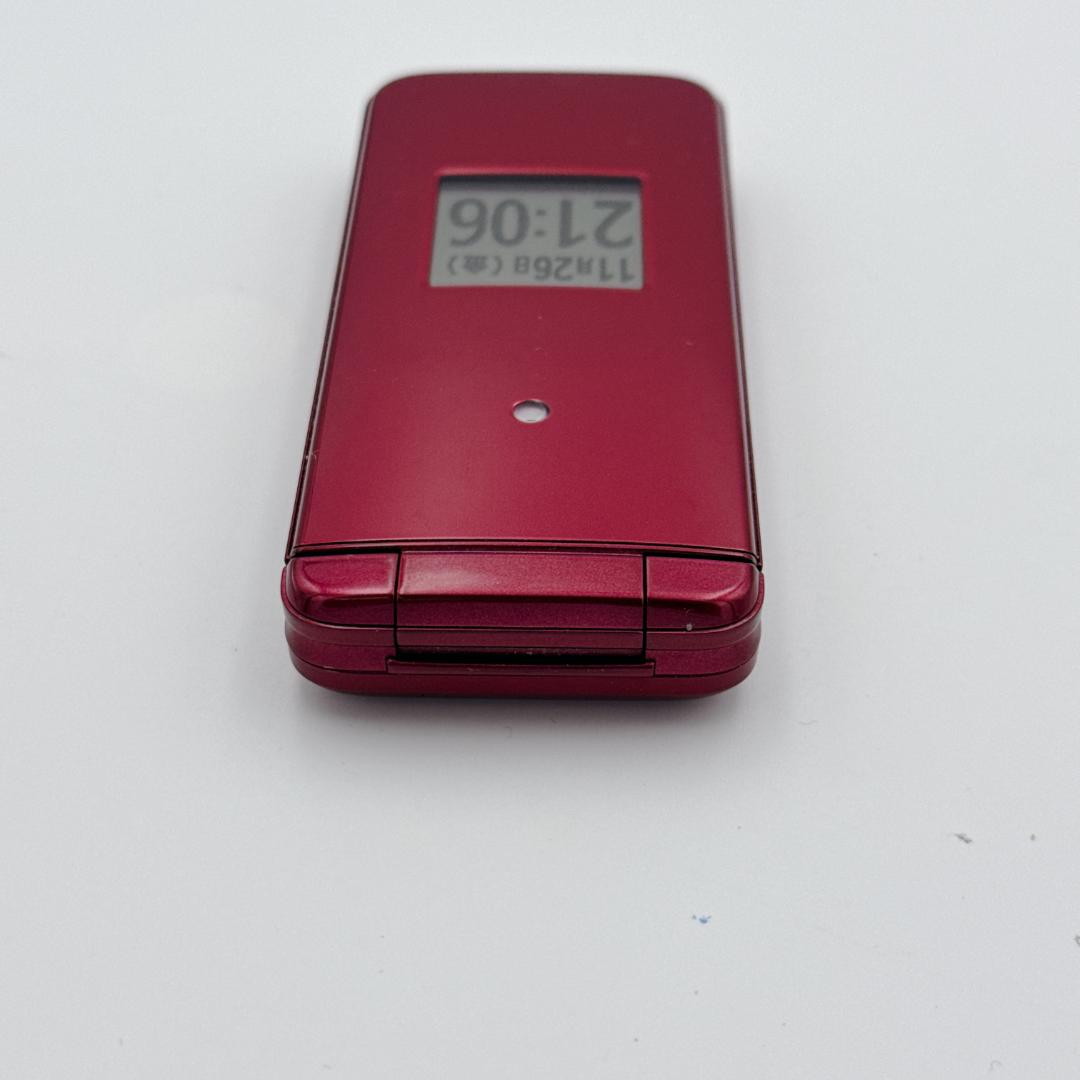 【ほぼ未使用】au かんたんケータイ ライト KYF43 ワインレッド