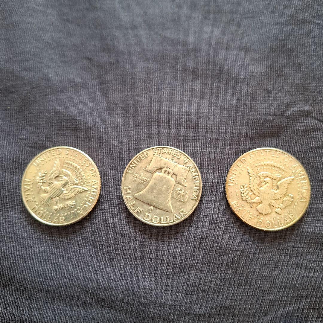 アメリカ、銀貨、ケネディハーフドル銀貨等3枚