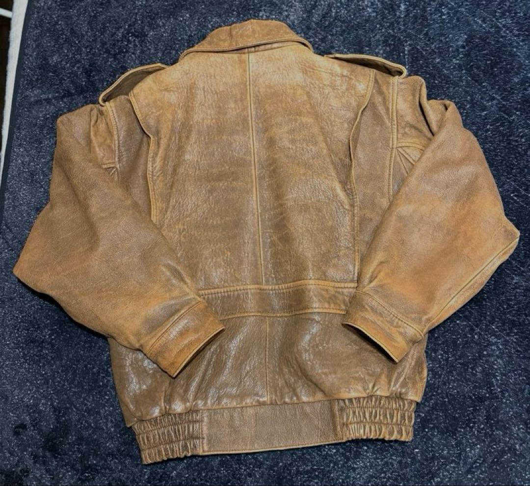 80s A-2フライトジャケット 短丈 本革 レザージャケット M 美品 極希少