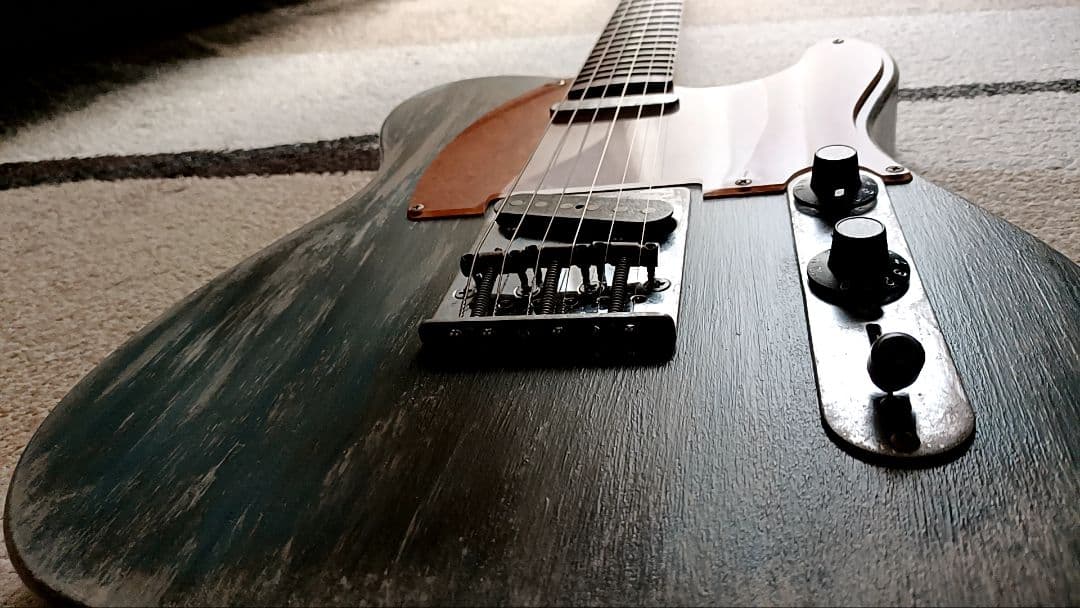 自作 テレキャスター Dust Blue 木製PG コンポーネント レリック