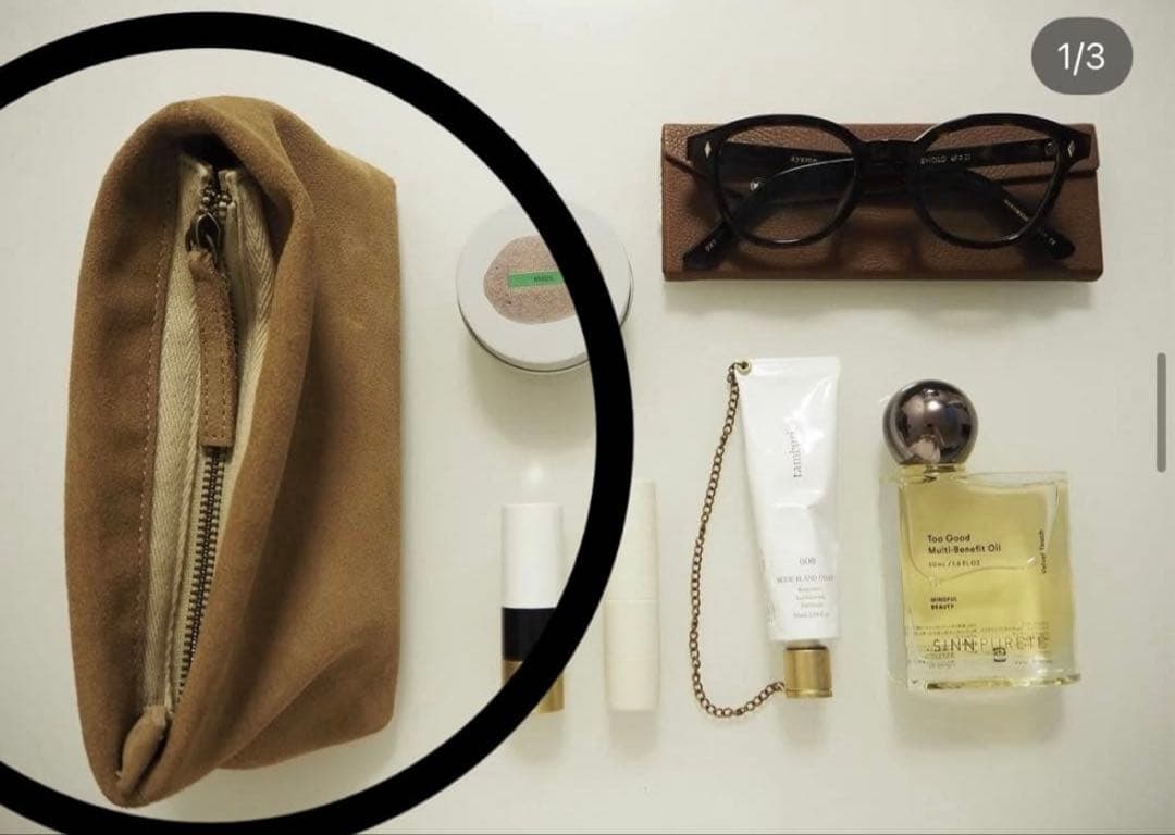 zara  完売 スエード コスメティックポーチ 化粧 スウェード 新品