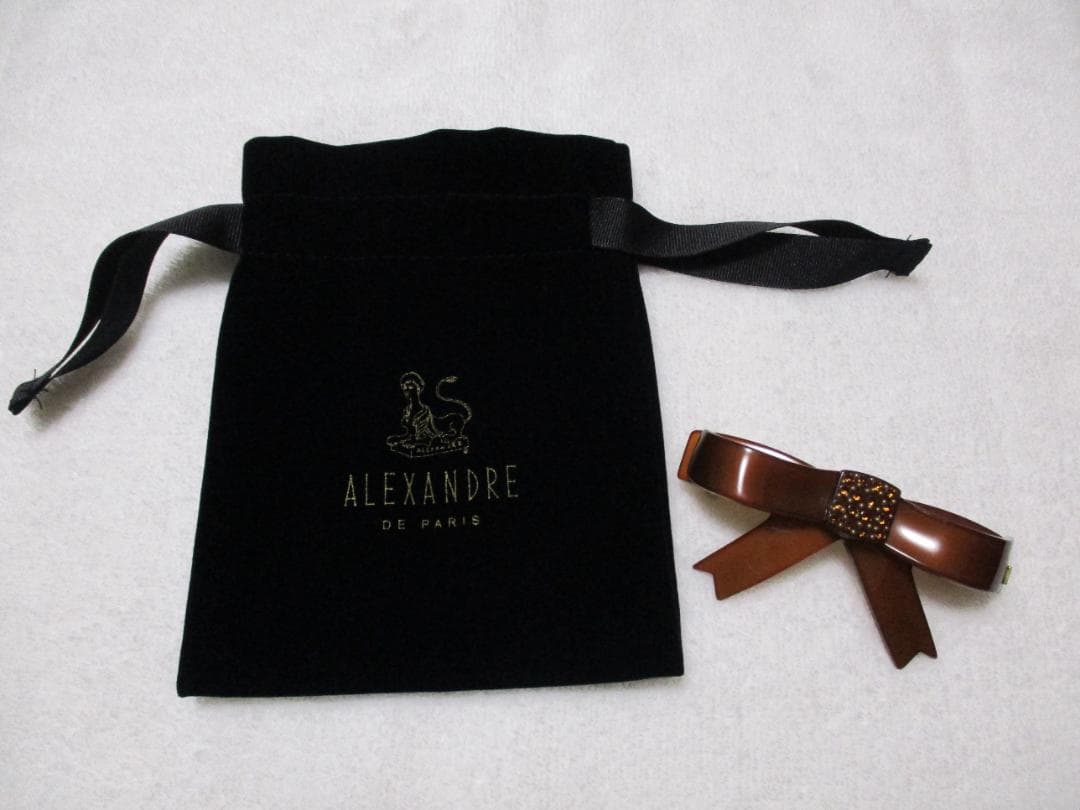 お値下げ不可　未使用自宅保管　アレクサンドルドゥパリ　リボンバレッタ　ブラウン