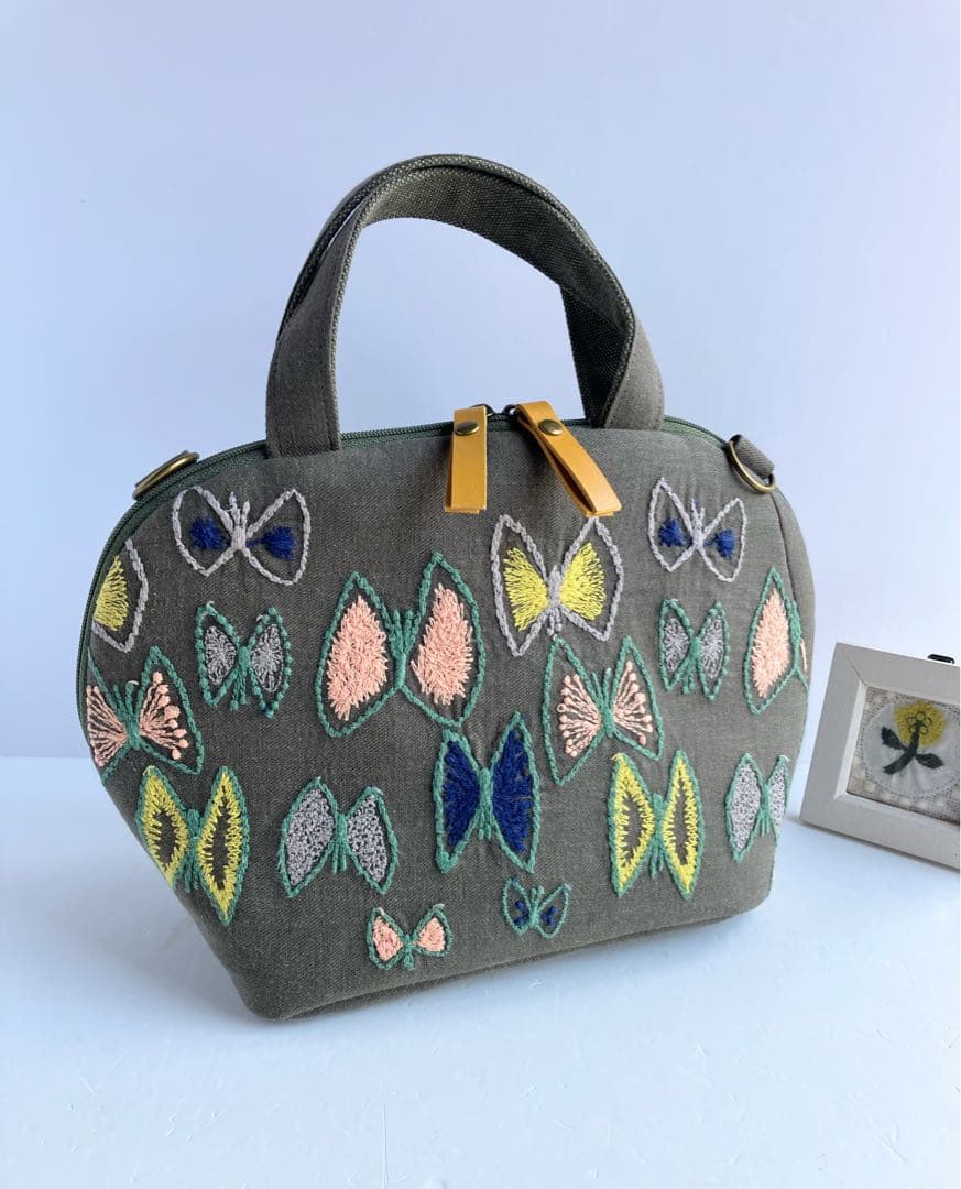 1点のみ ミナペルホネン　レア　sky flower　ミニサイズまるいショルダー