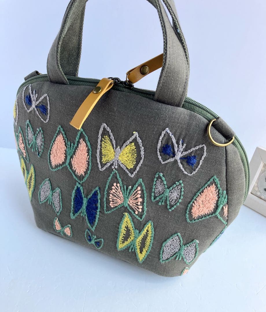 1点のみ ミナペルホネン　レア　sky flower　ミニサイズまるいショルダー