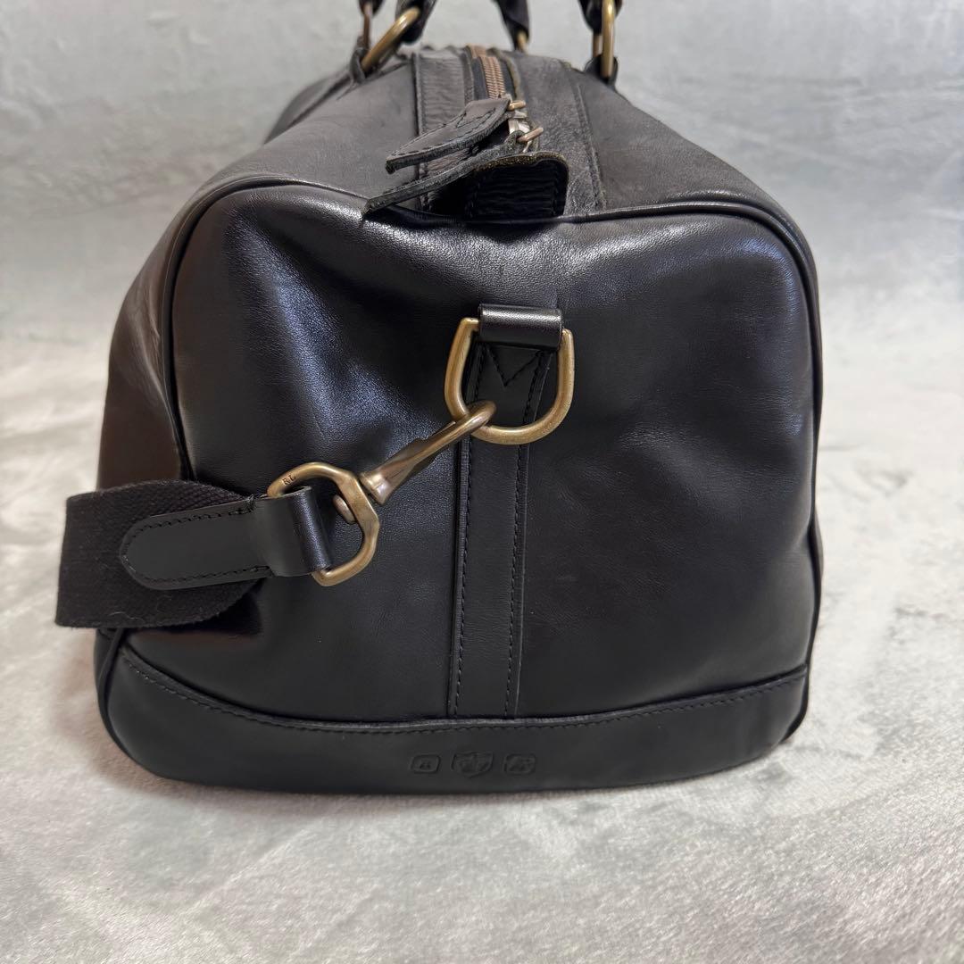 90s Polo Ralph Lauren レザー ダッフルバッグ ブラック