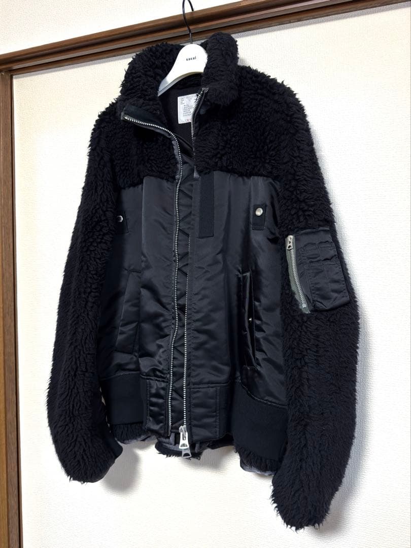 極美品sacai ボアフリース MA1 NylonTwillBlouson 2