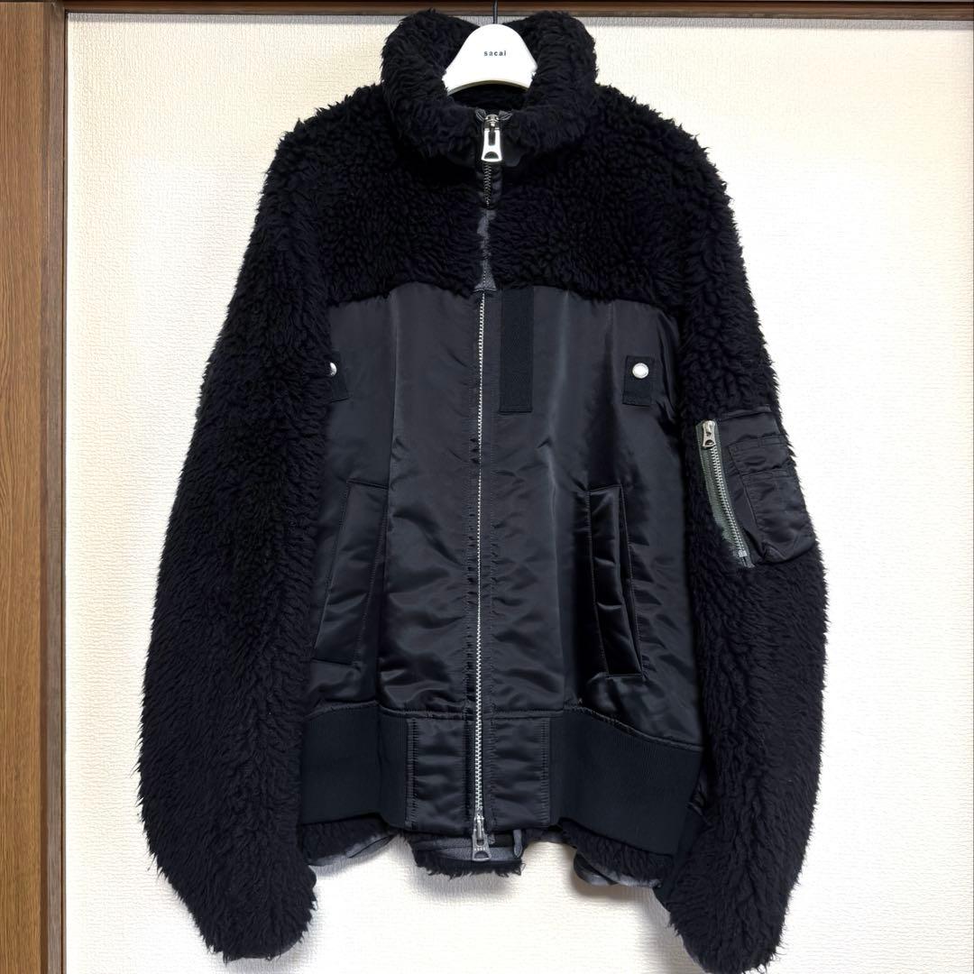 極美品sacai ボアフリース MA1 NylonTwillBlouson 2