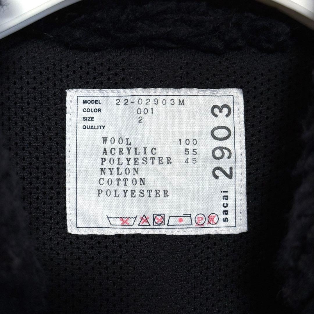極美品sacai ボアフリース MA1 NylonTwillBlouson 2