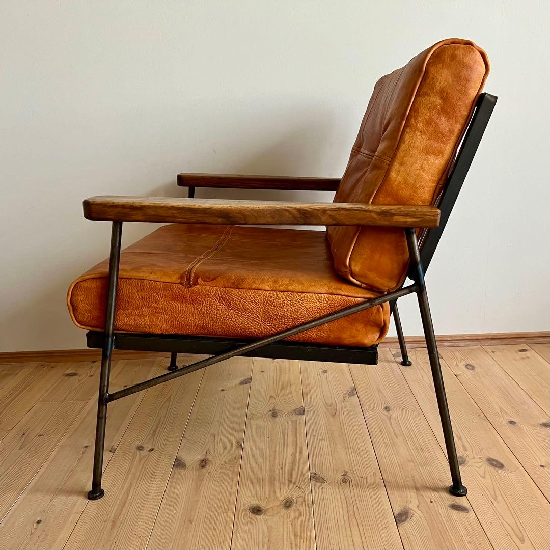 アイアンチェア レザー 1人掛け　椅子 ソファ