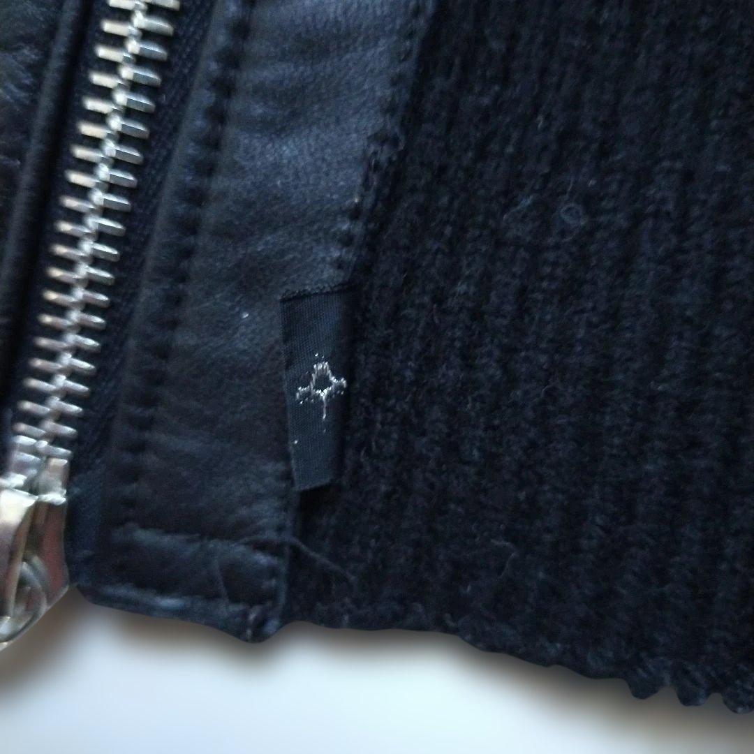 BACKBONE カシミヤ混 ジップネックウォーマー スヌード カウハイド 牛革