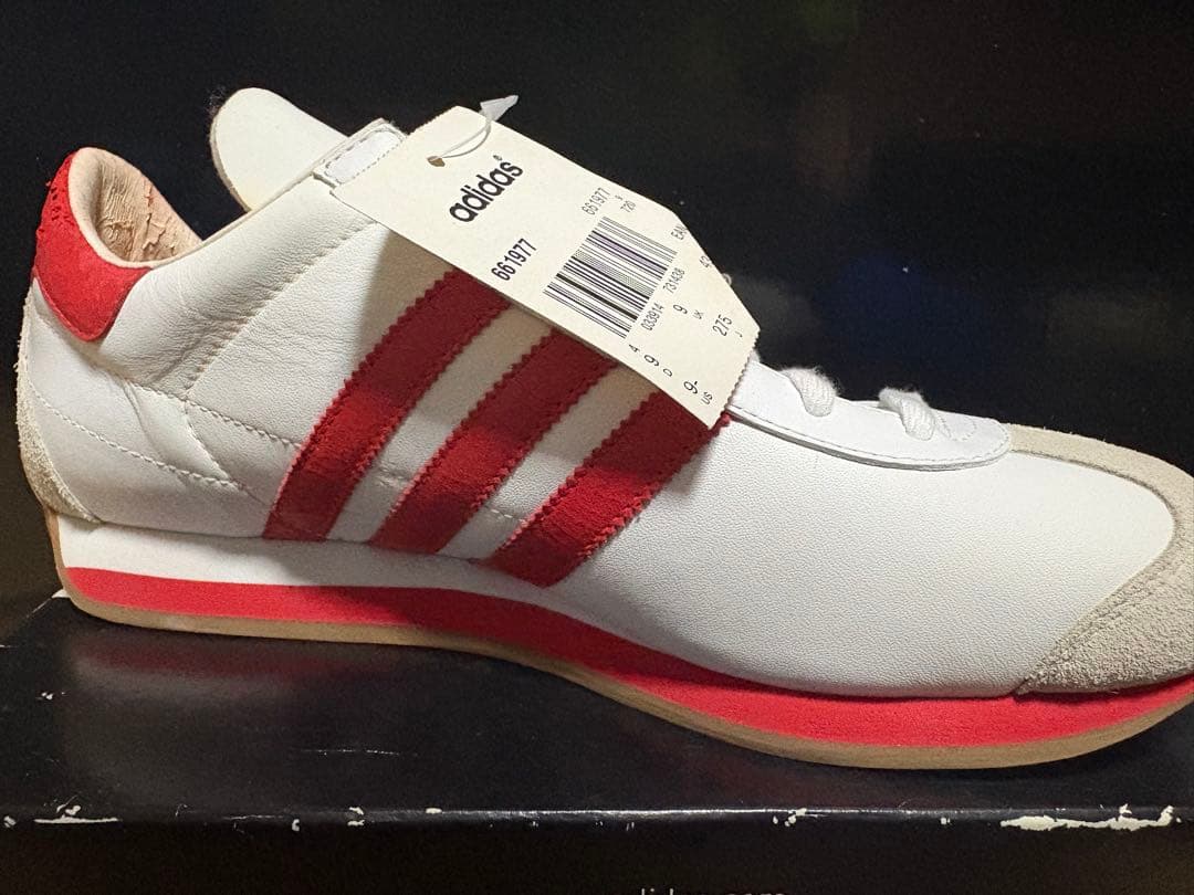 adidas スニーカー 661977 ホワイト/レッド 9 UK