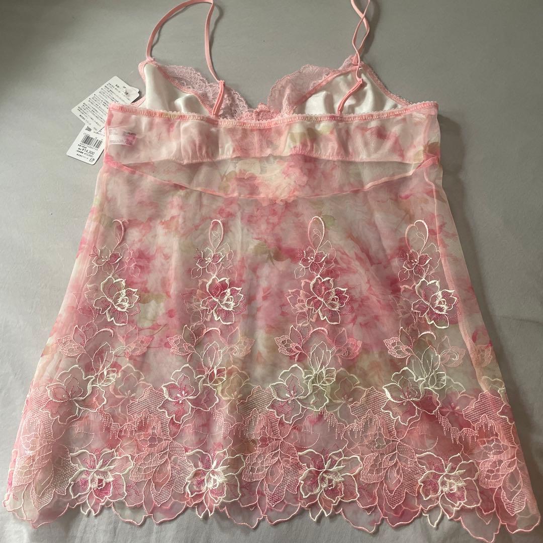 サルート　06 ピンク 花柄刺繍 キャミソール M