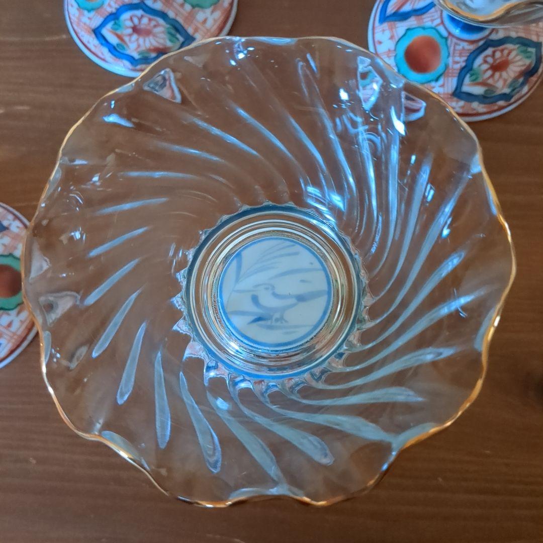 a*e様 未使用　三洋陶器　龍峰窯　つみき　赤松ガラスデザート揃　有田焼　T05