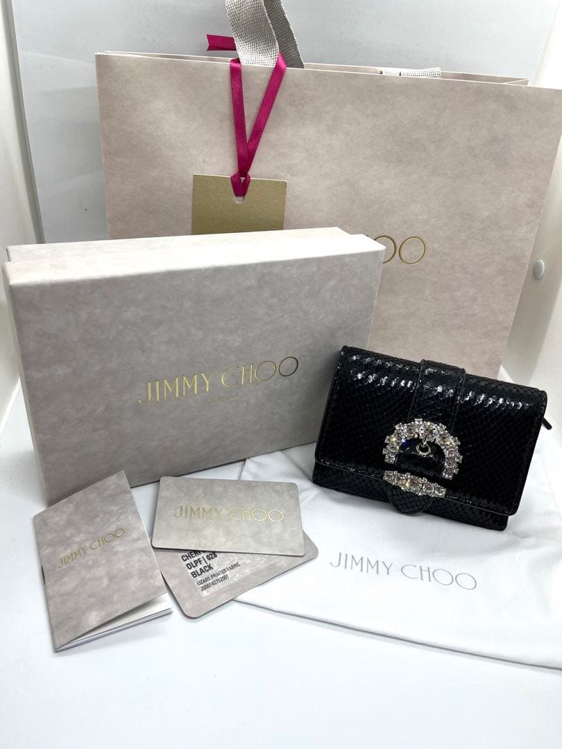 JIMMY CHOO(ジミーチュウ) ブラック 三つ折り財布