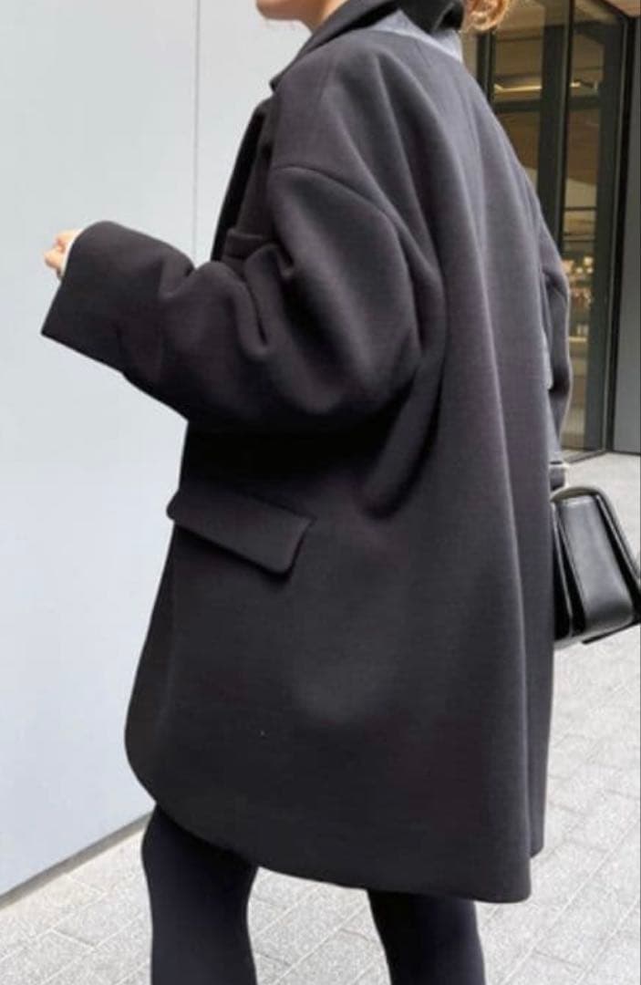 Spick and Span サイズ36 モッサジャケットライクコート 黒