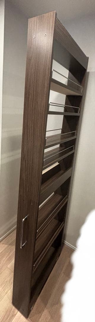 キッチン　隙間収納　幅14cm ウォールナット　キッチンラック