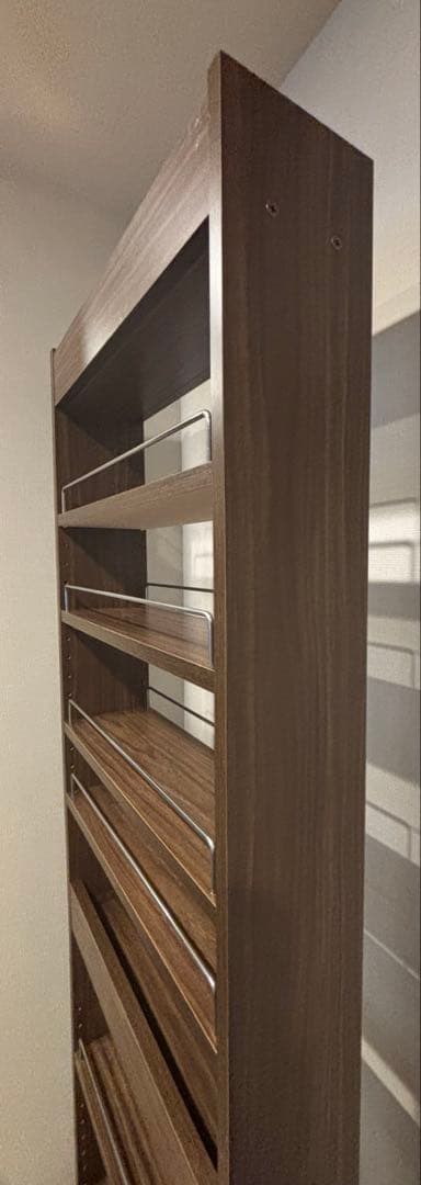 キッチン　隙間収納　幅14cm ウォールナット　キッチンラック