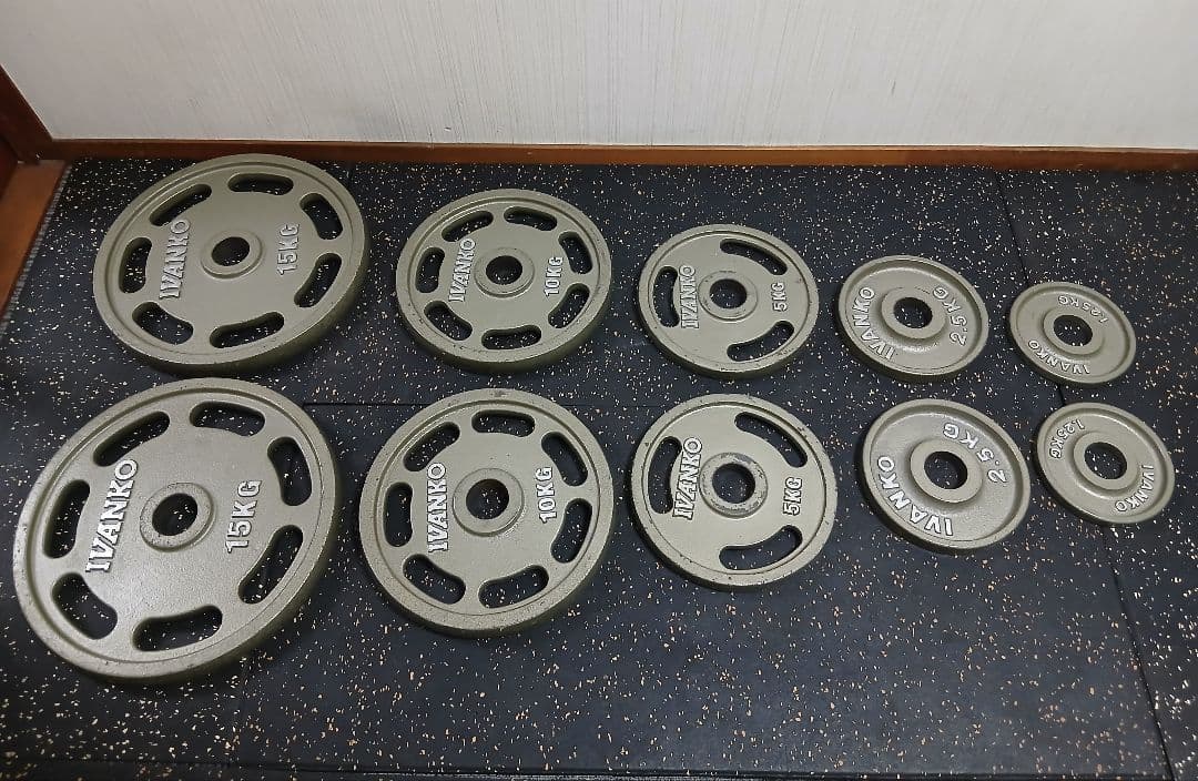 IVANKOイヴァンコ オリンピックプレートセット計67.5kg 穴径50mm