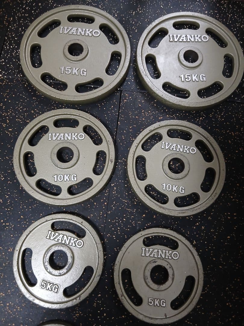 IVANKOイヴァンコ オリンピックプレートセット計67.5kg 穴径50mm