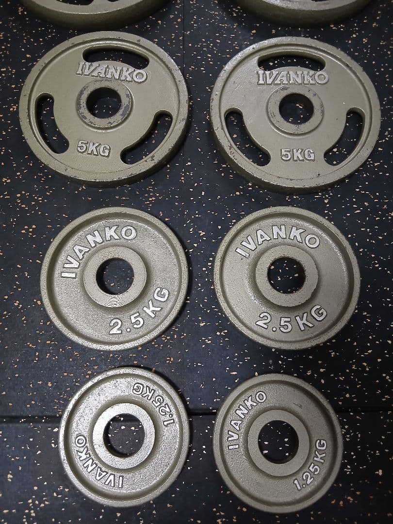 IVANKOイヴァンコ オリンピックプレートセット計67.5kg 穴径50mm