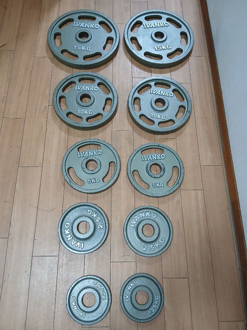 IVANKOイヴァンコ オリンピックプレートセット計67.5kg 穴径50mm