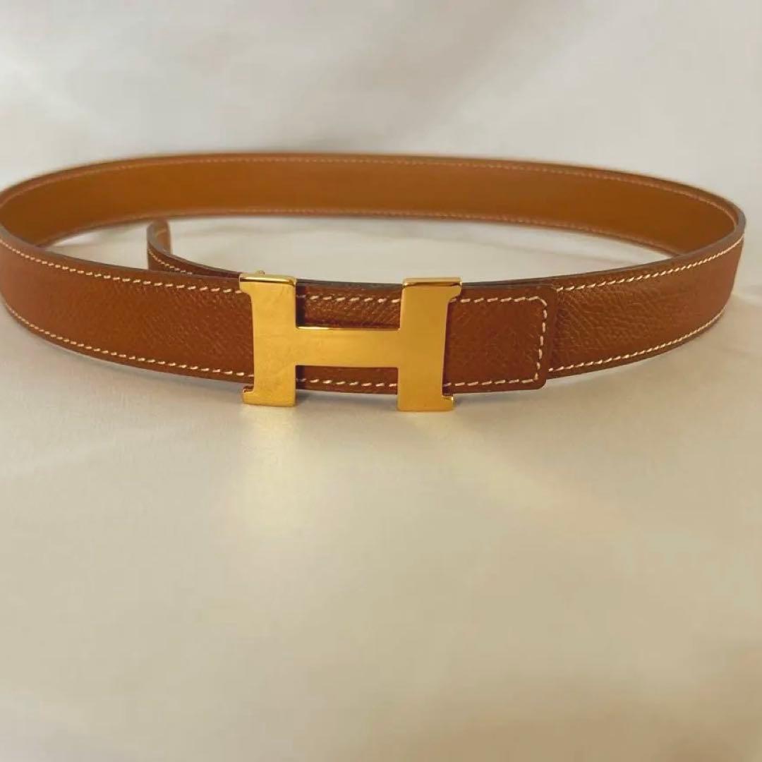 HERMES ブラウンレザーベルト サイズ70