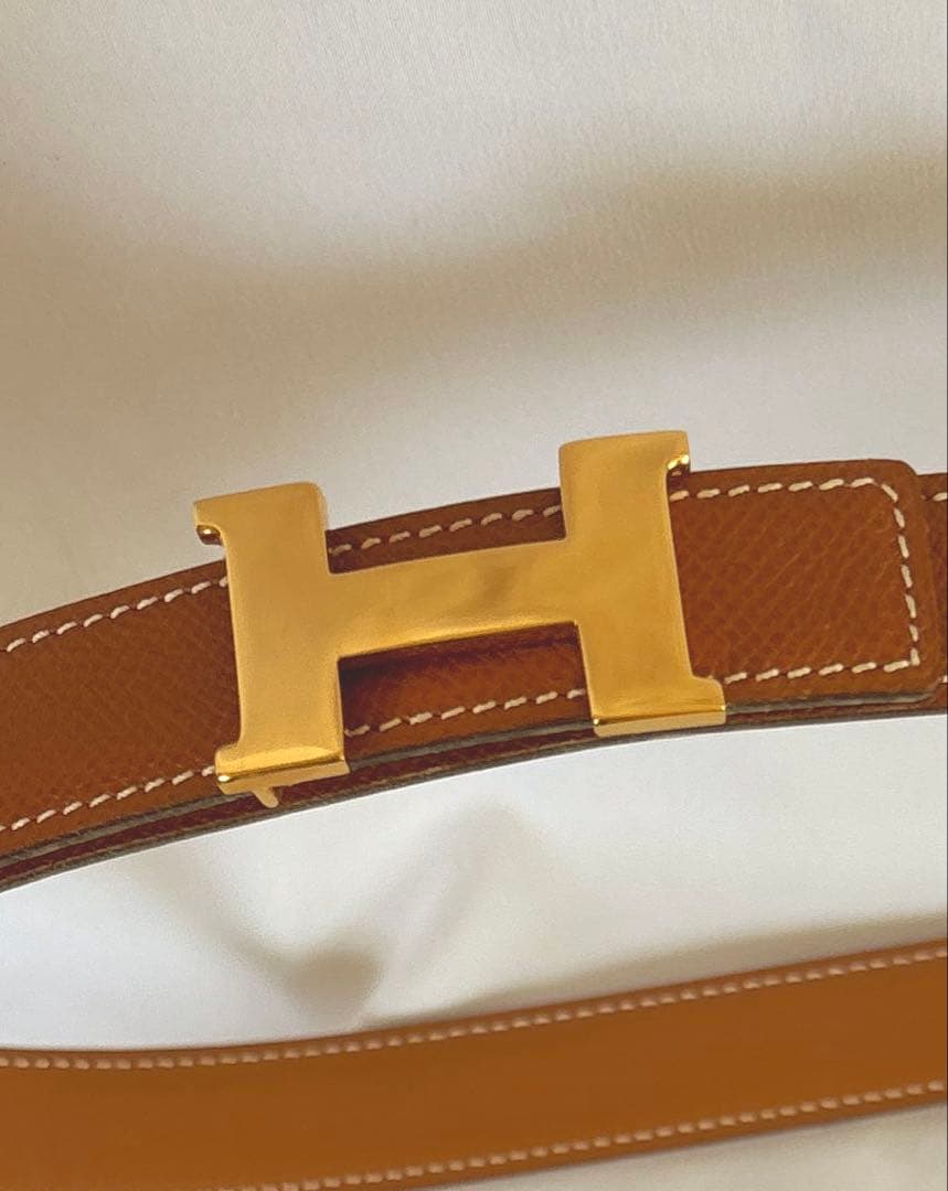 HERMES ブラウンレザーベルト サイズ70